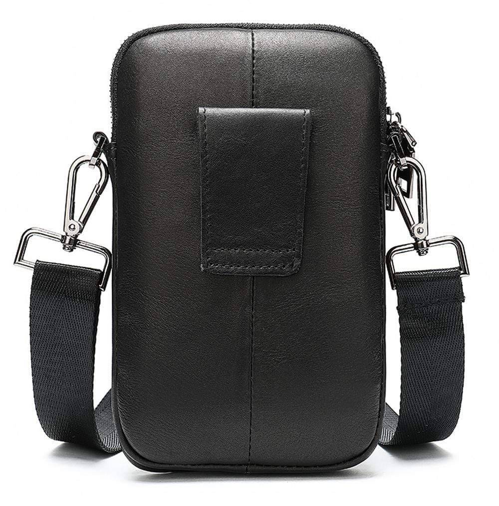 Leather Messenger Cross body Shoulder Bags Black Waist Belt Handbags-1