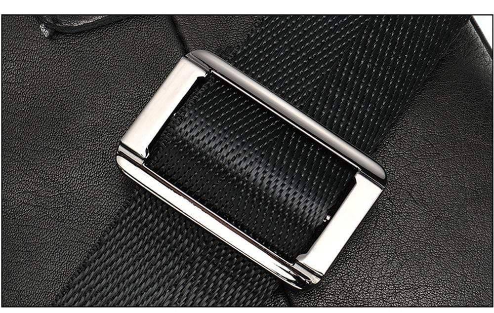 Leather Messenger Cross body Shoulder Bags Black Waist Belt Handbags-4