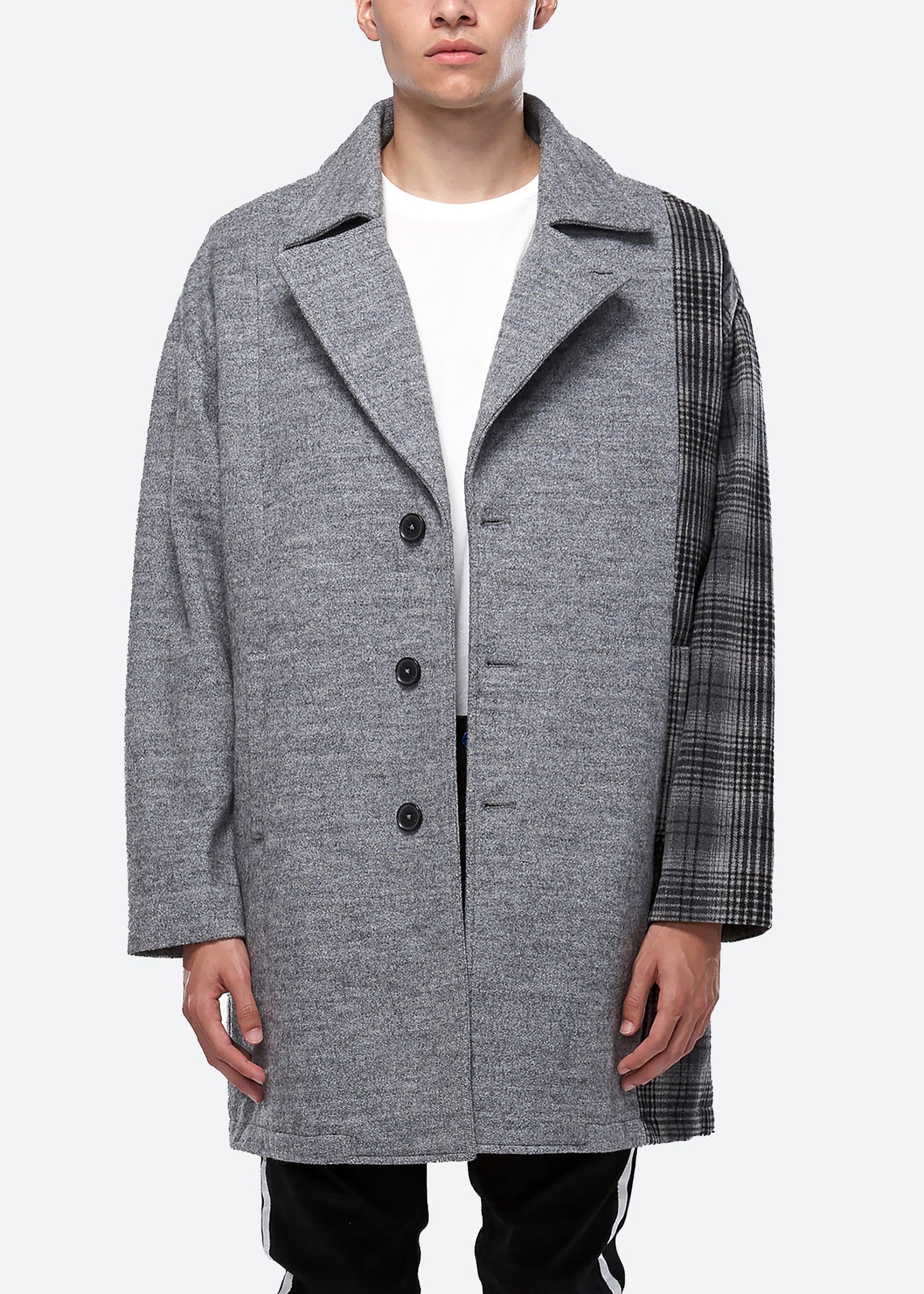 Konus Men's Oversize Wool Blend Coat in Gray-1