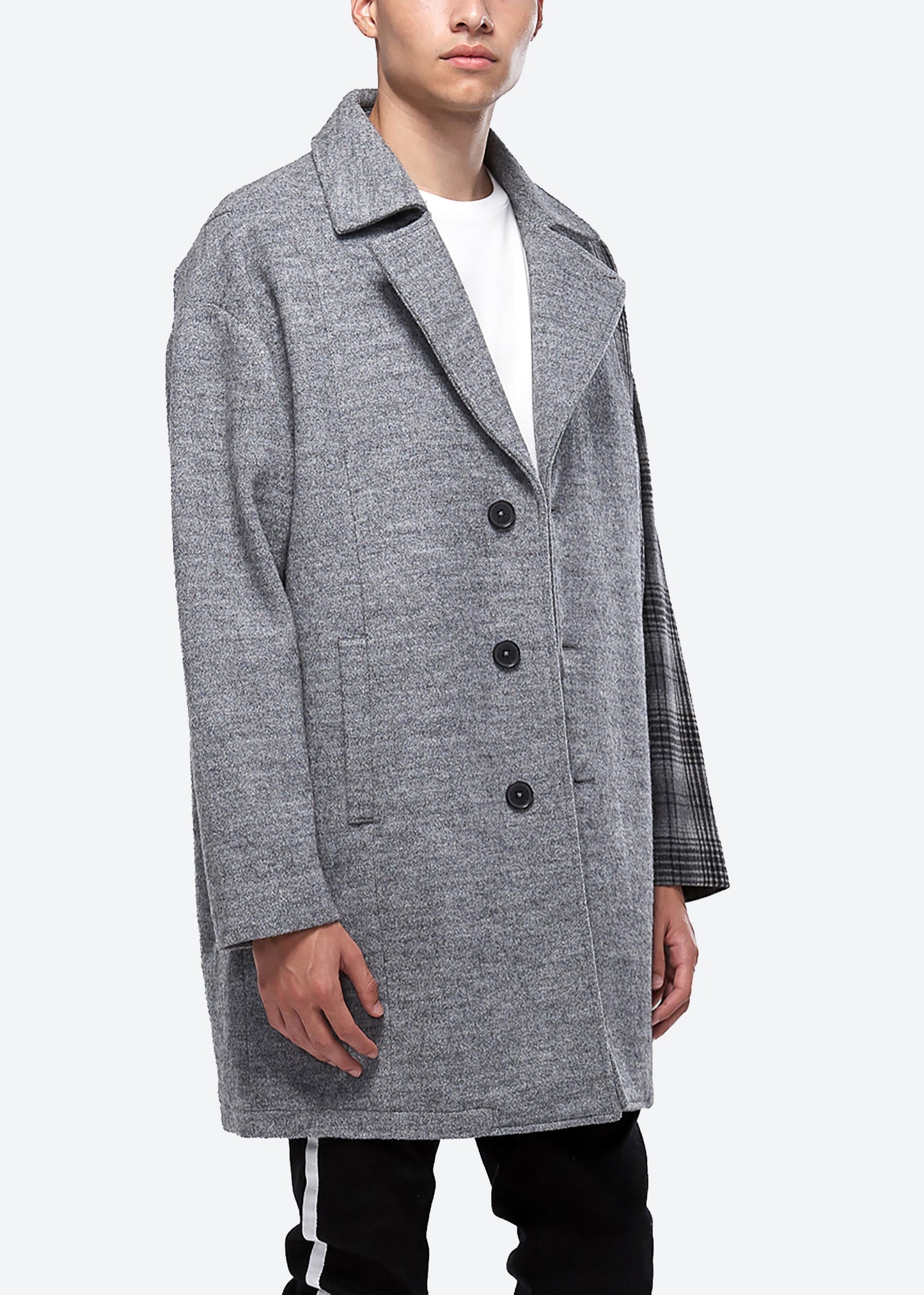 Konus Men's Oversize Wool Blend Coat in Gray-2