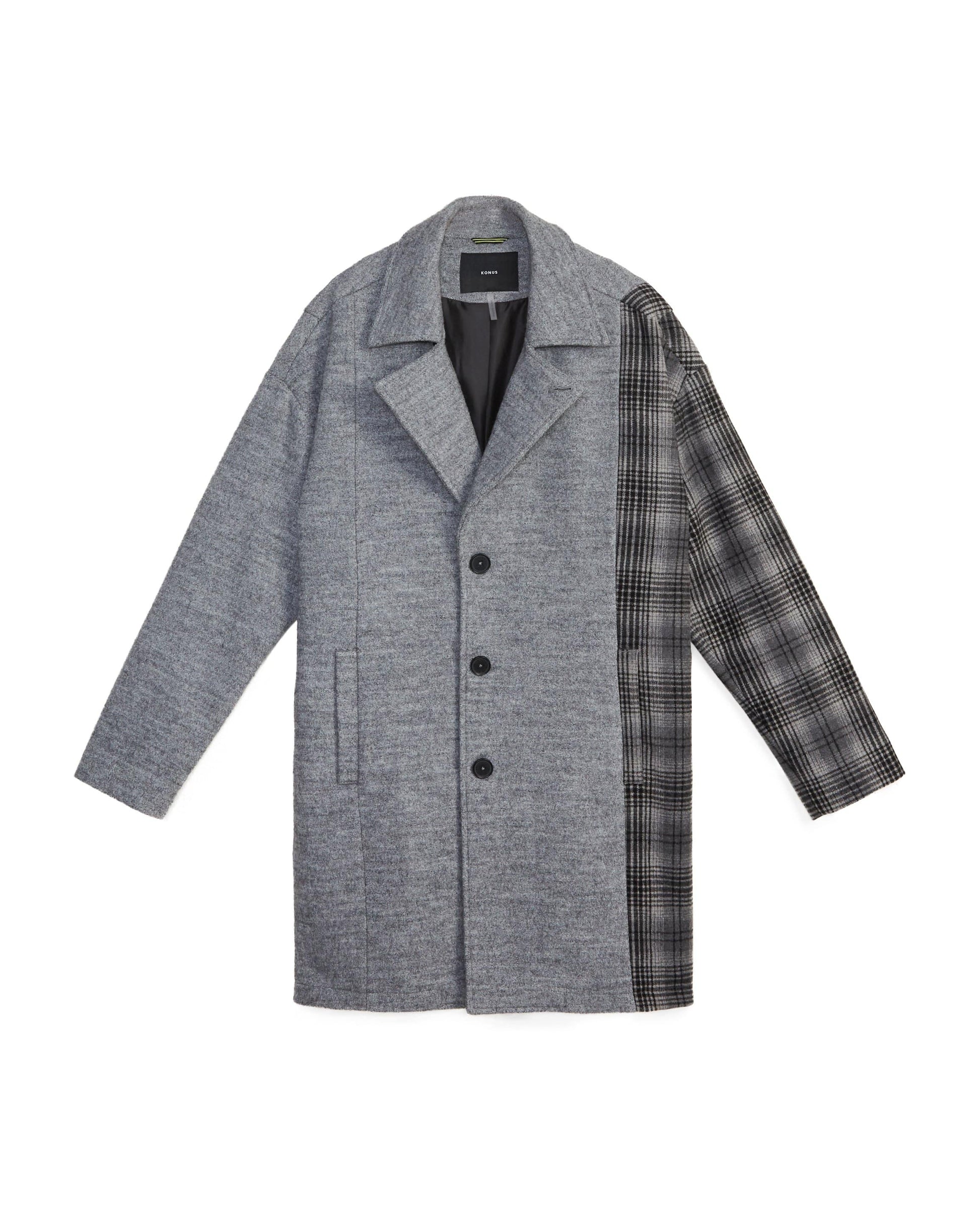 Konus Men's Oversize Wool Blend Coat in Gray-4