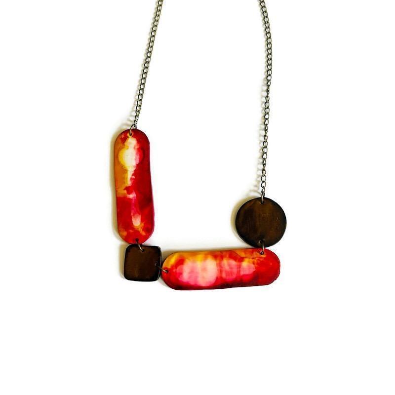 Abstract Earth Tone Jewelry Set-1
