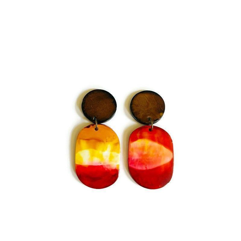 Abstract Earth Tone Jewelry Set-2