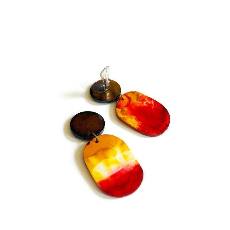 Abstract Earth Tone Jewelry Set-4