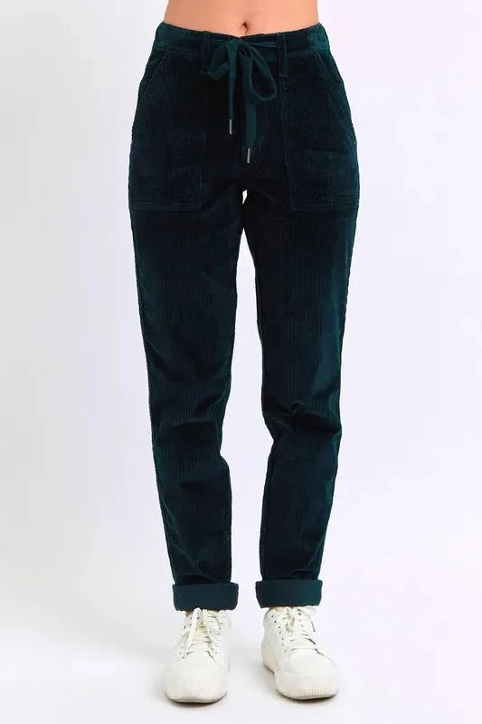 Judy Blue Full Size High Waist Corduroy Cuffed Jogger Plus Size-1