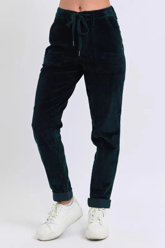 Judy Blue Full Size High Waist Corduroy Cuffed Jogger Plus Size-0
